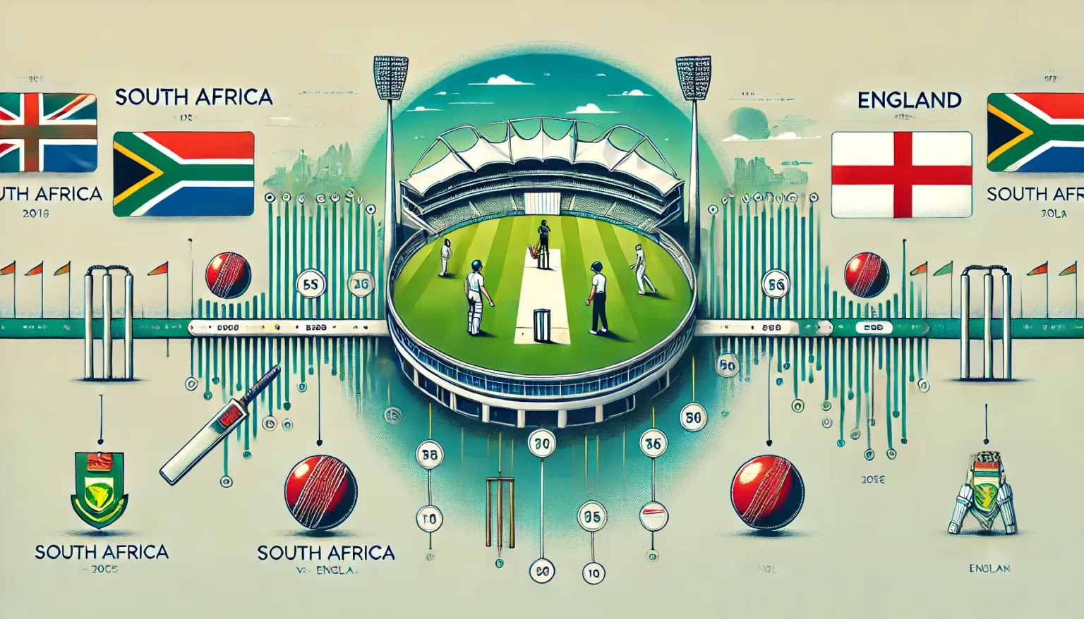 South Africa National Cricket Team vs England Cricket Team Timeline