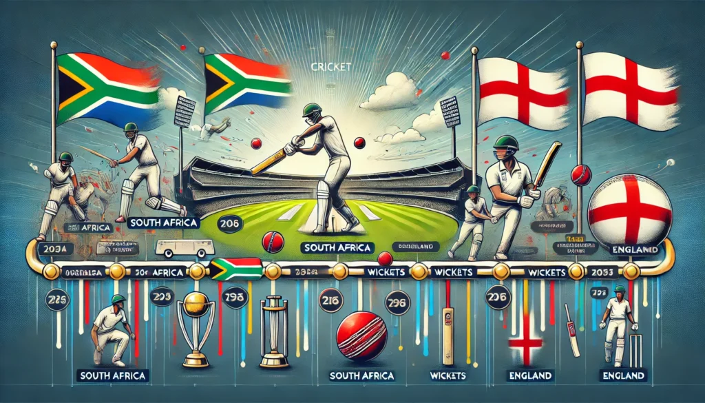 South Africa National Cricket Team vs England Cricket Team Timeline