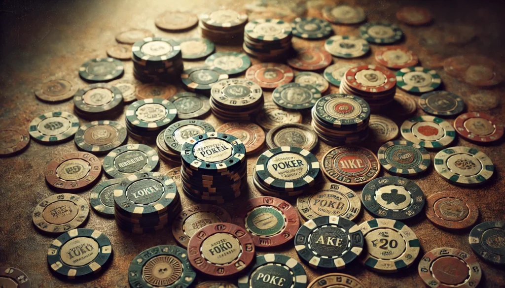 Used Vintage Poker Chips J